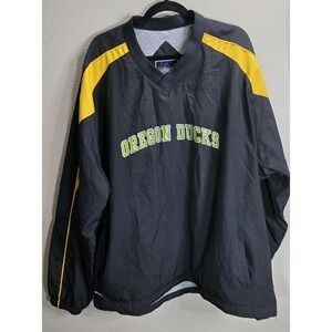 Oregon Ducks Holloway Pullover Windbreaker  2XL Black Yellow V Neck‎